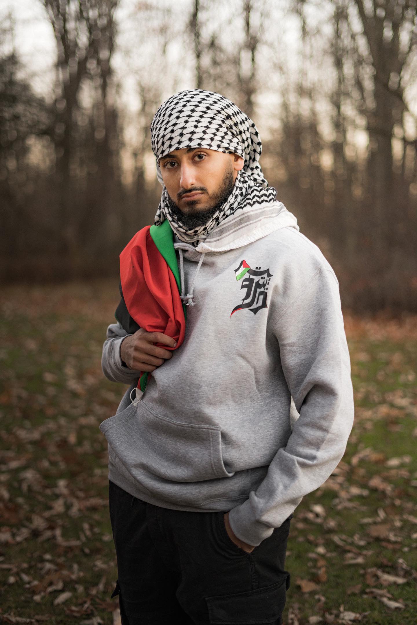 Detroit X Palestinian Flag Hoodie Grey – yalladetroit