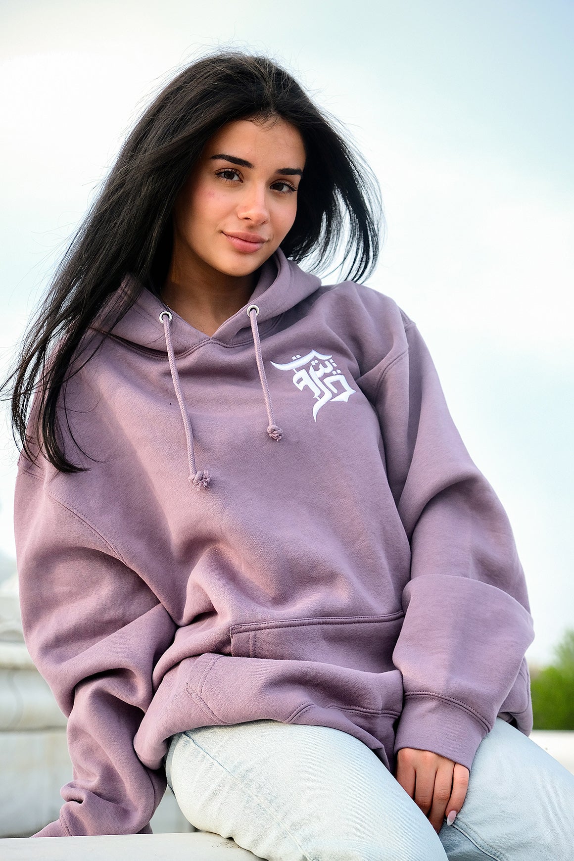 Detroit Arabic Calligraphy Hoodie - Faded Ube