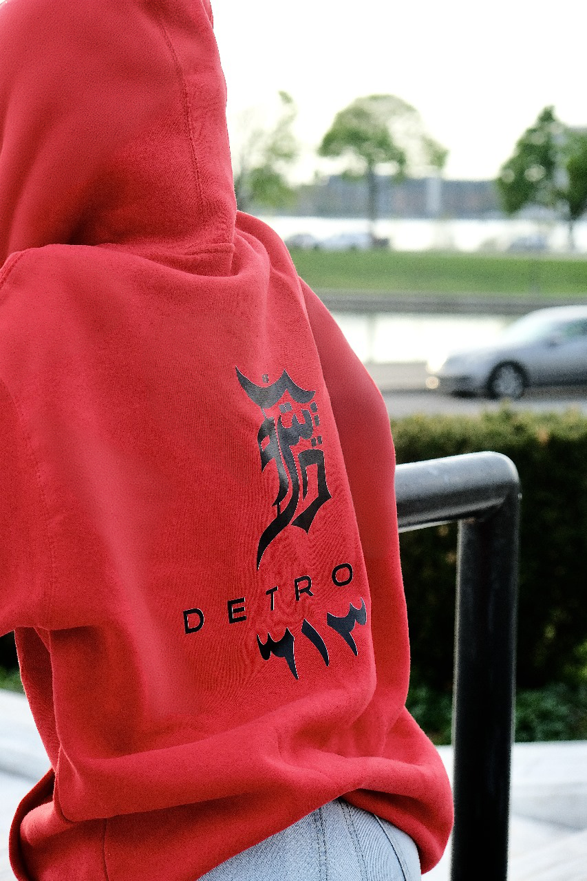 Detroit Arabic Calligraphy Zip Up - Apple Red